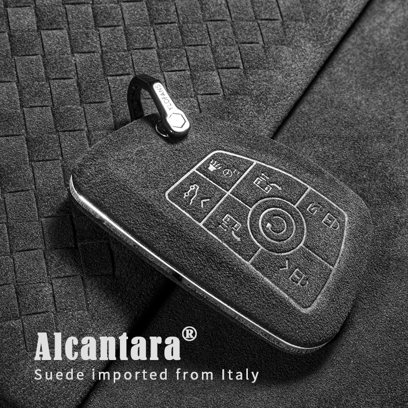 

suede Car Key Case Cover for GMC Yukon Sierra At4 for Buick ENVISION S Plus encore lacrosse Avenir Chevrolet Suburban Tahoe