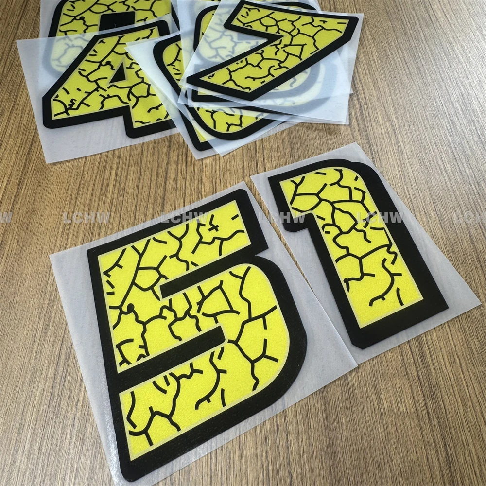 

Custom Car Racing Number Stickers Crack Effect 0-9 Decal for Styling Auto Body Decoration