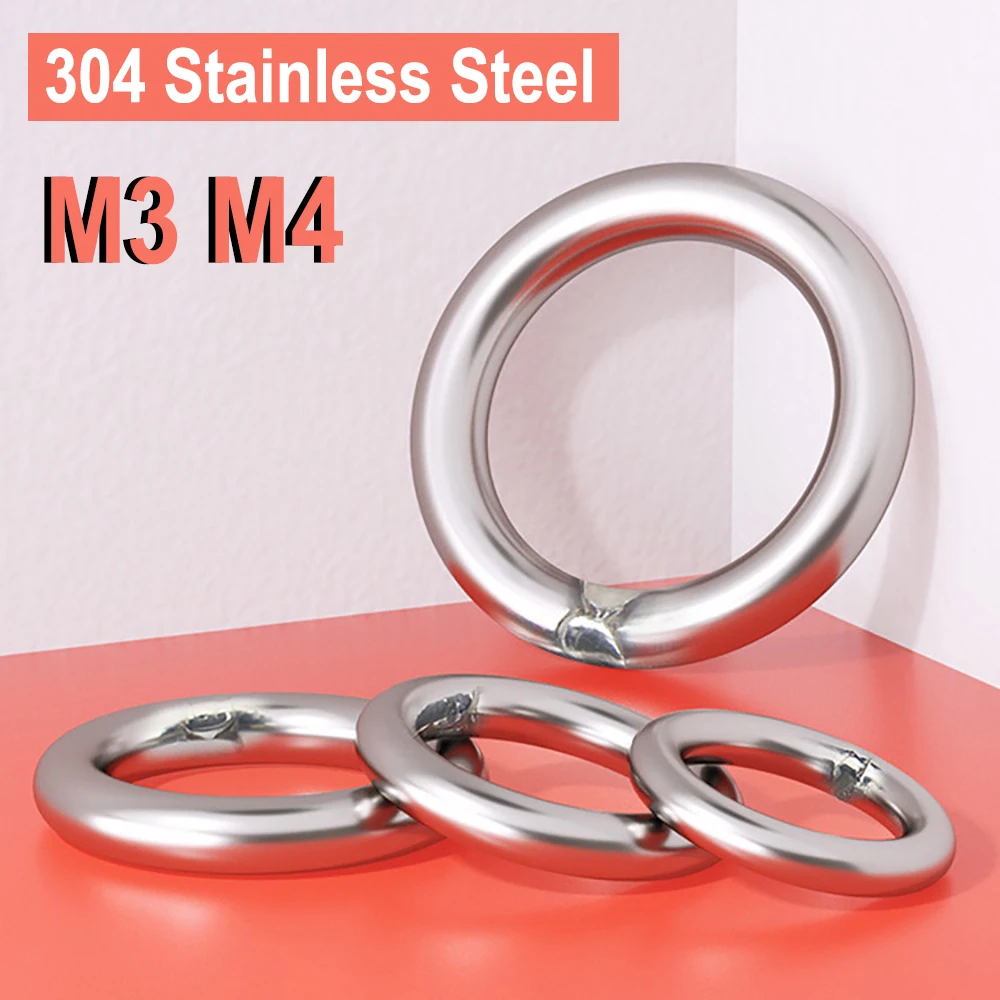 304 roestvrij staal naadloze ronde O-ring solide tuigage mariene boot hardware huisdier yoga hangend duurzaam corrosiebestendig (multi