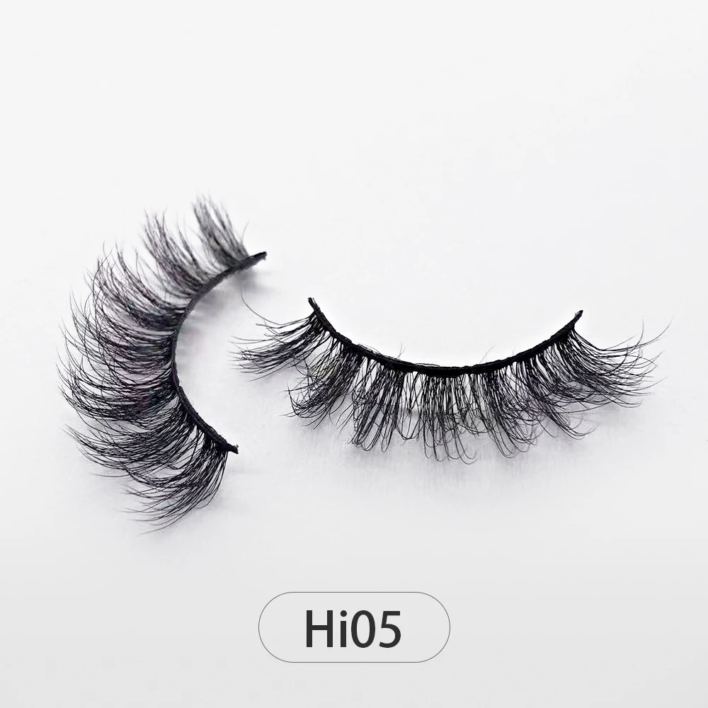 Dropshipping Reuseable Natural Long 12-15mm 3D Faux Mink Lashes Fluffy Volume False Eyelashes Cruelty Free Wispy Makeup Lashes