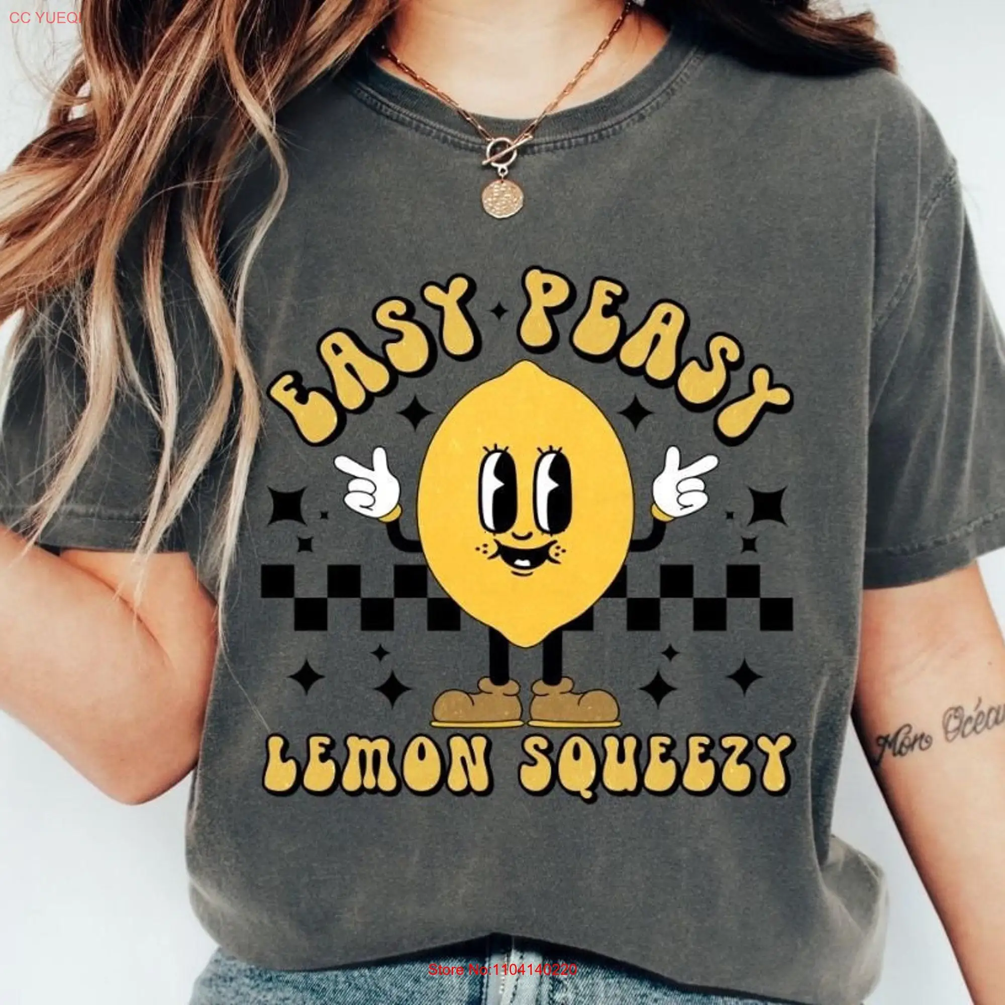 Comfort Colors Easy Peasy Lemon Squeezy T Shirt Fun Summer Vacation Party Retro long or short sleeves