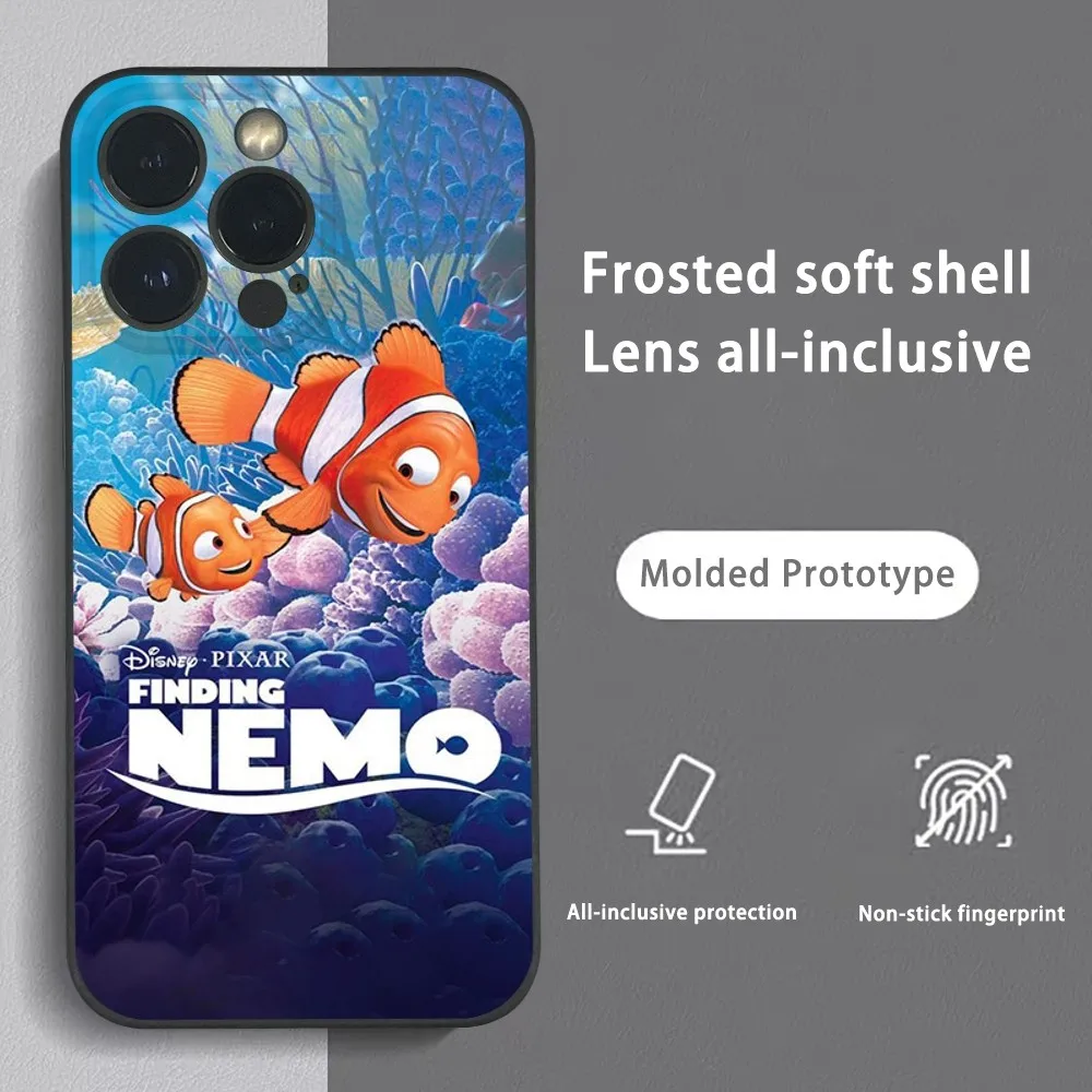 

Cartoon Finding Nemo Phone Case For iPhone 15 14 13 12 11 Pro Xs Max Mini XR X 78 Plus Black Frosted Soft Shell Funda