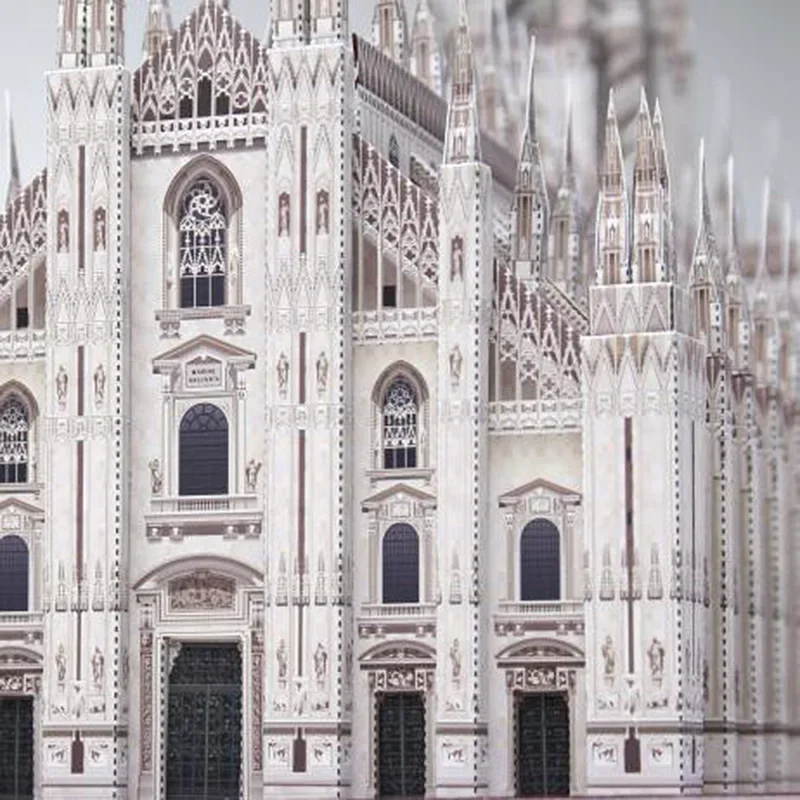 Włochy Milan Cathedral składany 3D papierowy model domu Papercraft DIY Art Origami budowanie nastolatków dorosłych ręcznie robione zabawki rzemieślnicze QD-172