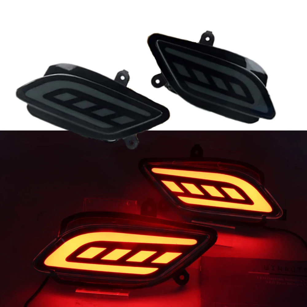 

2pc Car LED Rear Bumper Lamps For Toyota Yaris 2017-2022 2023 Brake Light Turn Signal Backup Reflector Lamp Taillights Fog lamp