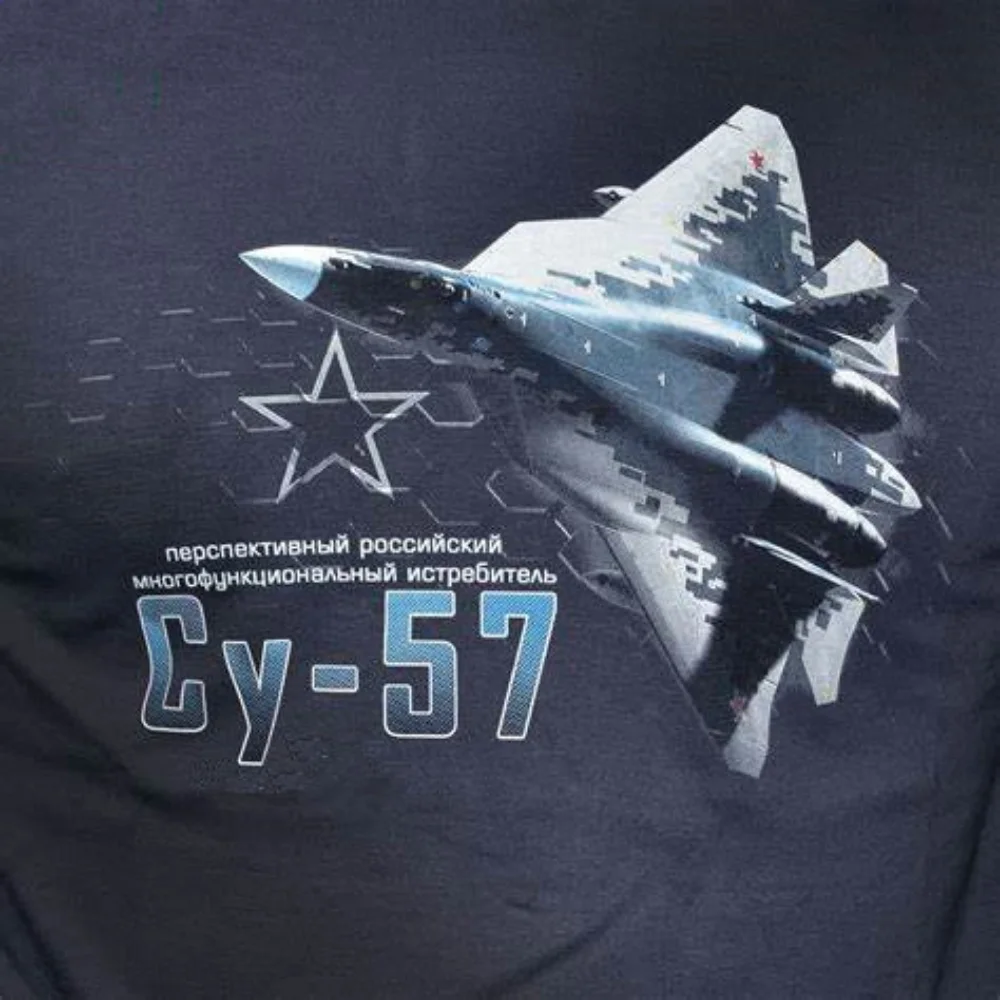 Russian Cy-57 Sukhoi Su-57 Stealth Fighter T-Shirt 100% Cotton O-Neck Summer Short Sleeve Casual Mens T-shirt Size S-3XL