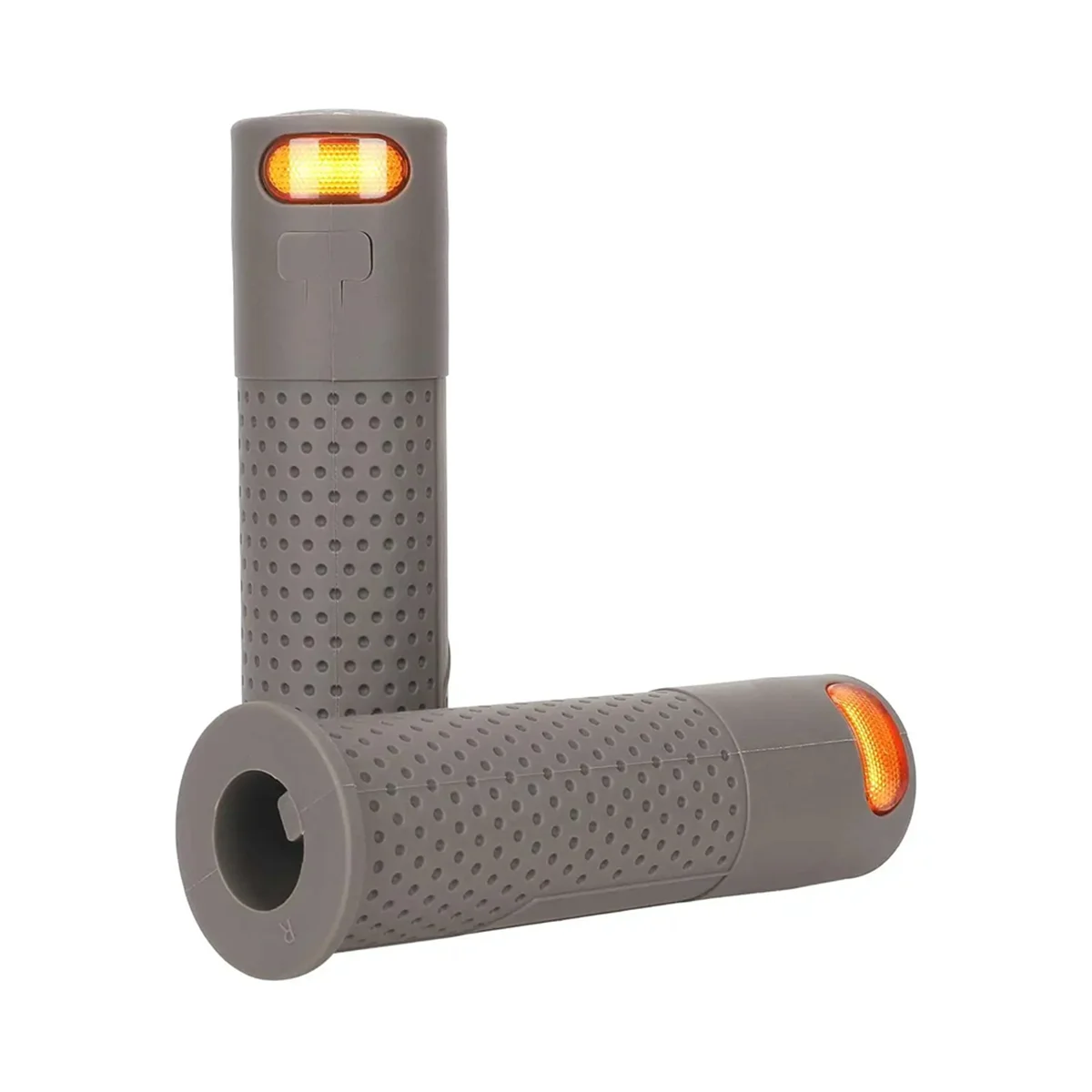 

ABXHA Scooter Hand Bar Grips with Turn Signal Light Handlebar for Xiaomi / Ninebot E-Scooters Handle with Slot Grip Gray