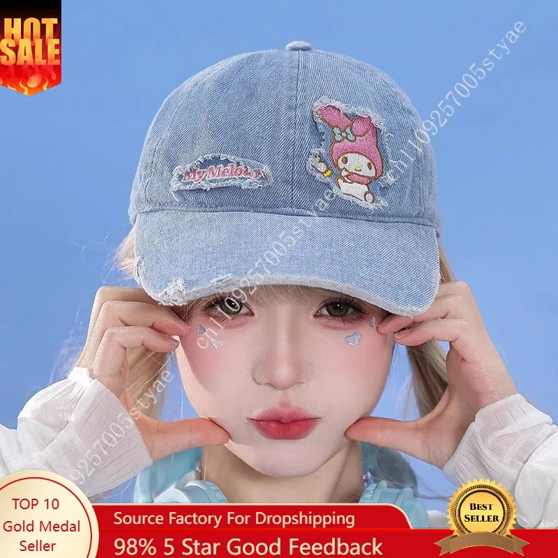 

Sanrio Licensed My Melody Cowboy Baseball Cap, Cartoon Style Fashionable Versatile Korean Style Sun Protection Baseball Cap