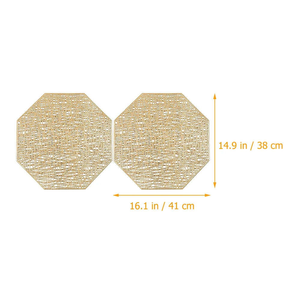 

2Pcs Heat Insulation Table Mat Octagon Shape Hollowed Placemat Creative Modern Dining Table Decoration