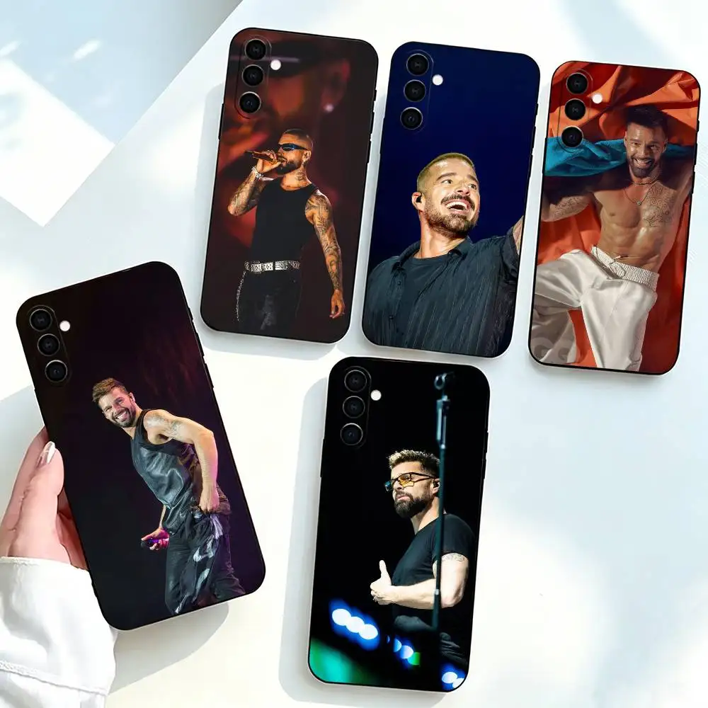 Funda de teléfono Ricky-y Martin Singer-r para Samsung Galaxy A73,A72,A71,A70,A53,A52,A51, funda negra de silicona suave
