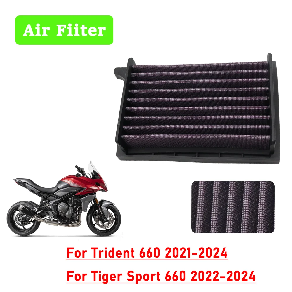 For Trident660 Trident 660 Tiger Sport 660 Motorcycle High Flow Air Filter Washable Recyclable Accessories