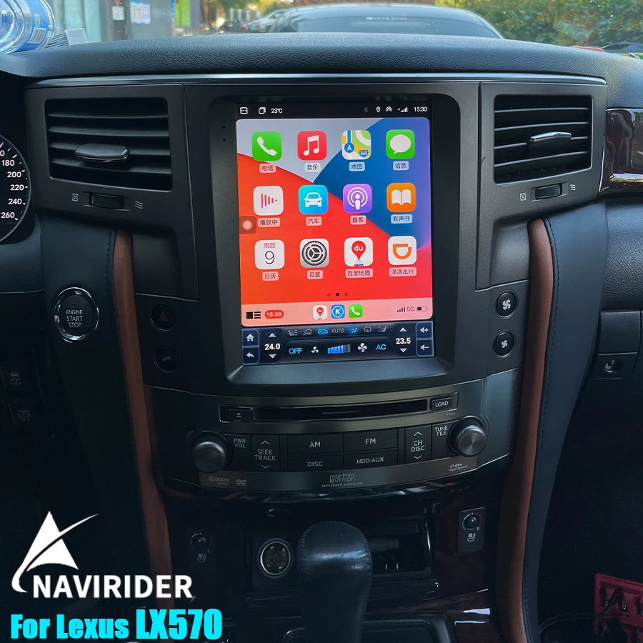 

9,7-дюймовый мультимедийный видеоплеер Android 15 с GPS и вертикальным экраном для Lexus LX570 2007-2015, автомобильное радио, беспроводной CarPlay