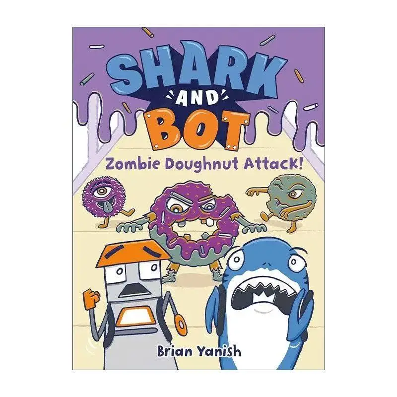 

4 книги/набор «Акула и бот», английские книги с картинками для детей, книги для изучения английского чтения для детей 5-8 лет