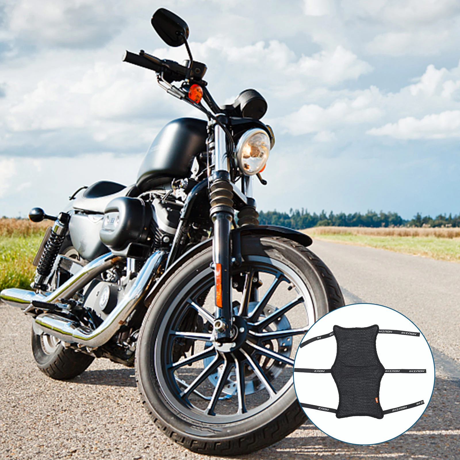 

Motorcycle Seat Cover Cushion Protector Soft Ergonomic Heat Insulating Breathable Wear Resistant Compatible Most Bikes