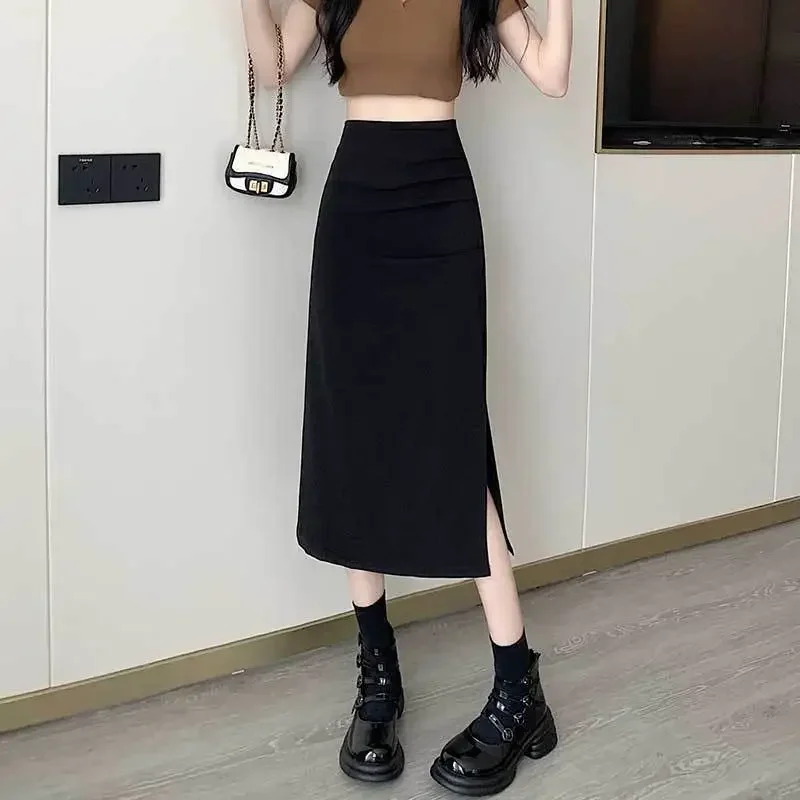 Fashionable High-waisted Side Slit Skirt For Women Petite Bodycon Style Summer Collection 2024 New Arrival