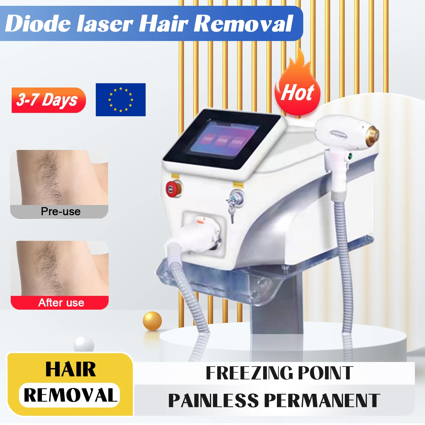 New 4 Waves Diode Laser Hair Removal Professional Machine Laser Hair Removal Cheapest epilator hair removal tecnologia