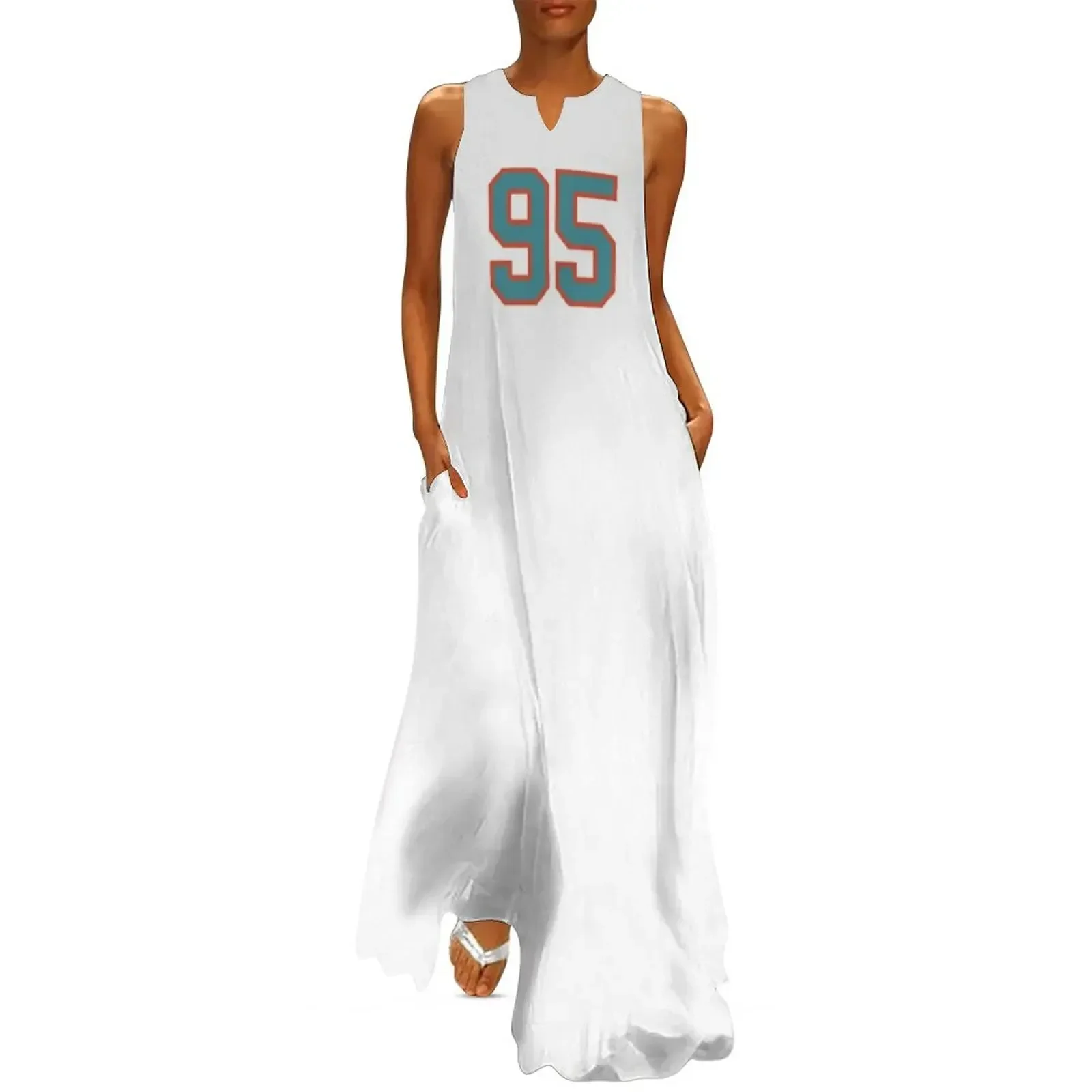 

95 number, aqua orange lucky sports ninety five Long Dress prom clothes ladies dresses for special occasions beach dress Dress