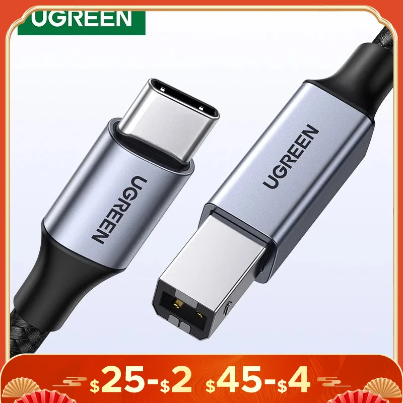 Ugreen USB C to USB Type B 2.0 Cable for New MacBook Pro HP Canon Brother Epson Dell Samsung Printer Type C Printer Scanner Cord