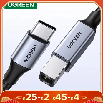 Cabo usb c para usb tipo b 2.0 ugreen, cabo de scanner para impressora macbook pro hp canon brother epson dell samsung