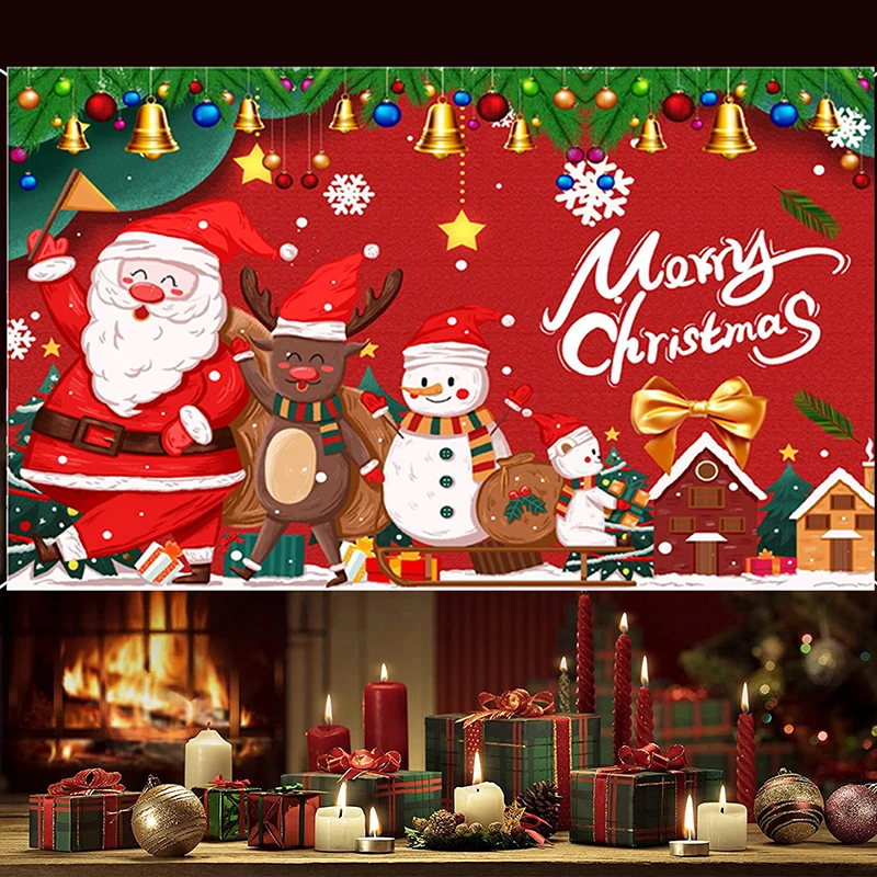 1 قطعة عيد ميلاد سعيد سانتا كلوز نمط خلفية القماش زخرفة عيد ميلاد الزفاف المشهد التصوير الدعائم لوازم الديكور #5