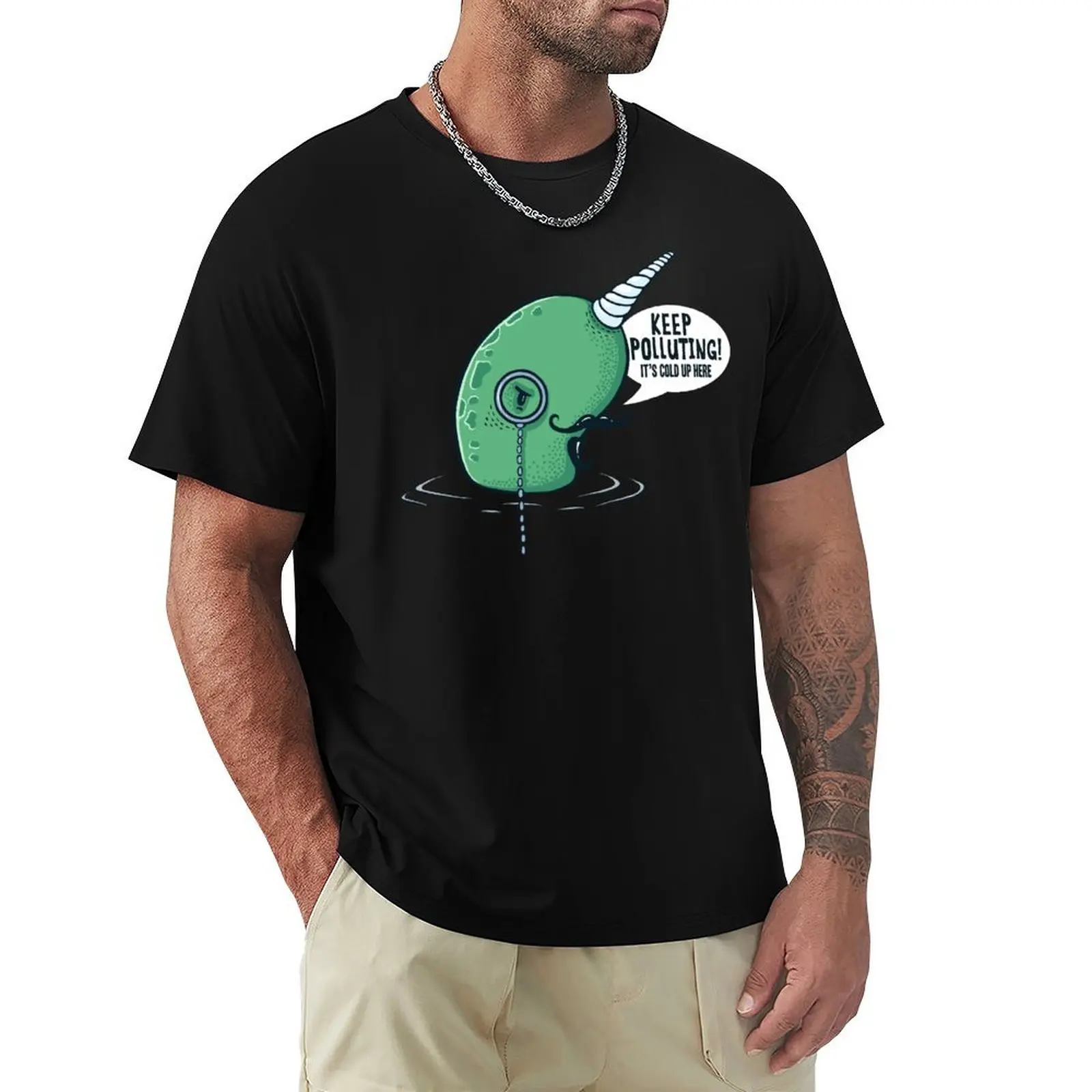 Evil Narwhal Favors Global Warming T-Shirt Big and Tall Loose Fit T-Shirt
