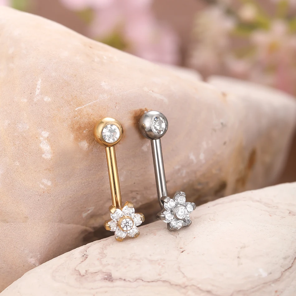 1pc 14G Titanium Flower Christ - Christina Jewelry & Watches Marguerite Ørestik Forgyldt Sølv 评论和价格