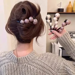 Elegant Pearls Twist Hair Clip for Women Long Hairs Holder Hairpin Barrette Sweet Hair Ornament Headband Fashion Hair Accessorie