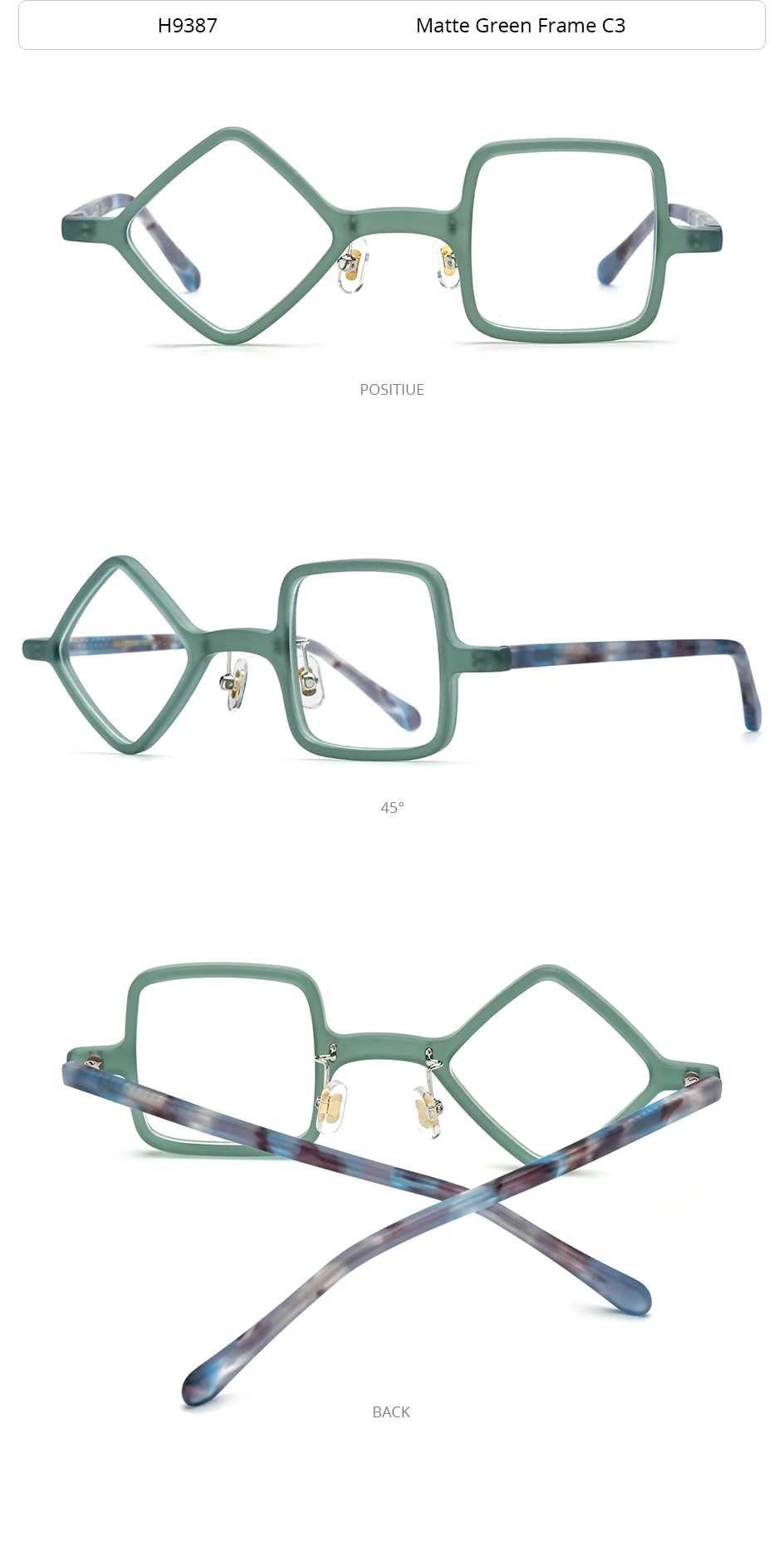 HEPIDEM Acetat-Brillen, Herren, Retro, rund, quadratisch, rhombisch, Brillengestell, Damen, Nerd, Vintage, japanische Brillen, 9386 – Detail 23