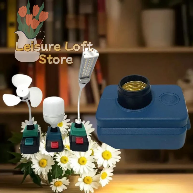 

Универсальная розетка для рабочего освещения 18 В — низковольтный адаптер светодиодной лампы для портативных аккумуляторов для инструментов, рабочих объектов и использования на открытом воздухе