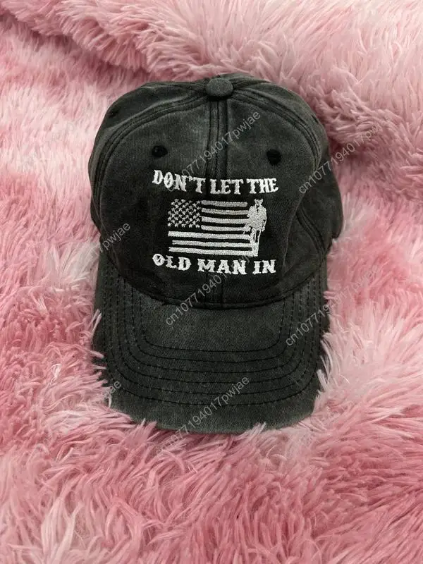 

Toby Keith Don't Let The Old Man In Baseball Cap Washed Embroidery Cap FOR MEN FOR WOMEN American Flag Design Trendy Accessory I