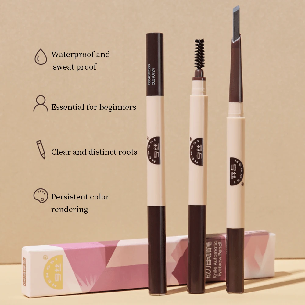 Crayon Eyebloggmail.com automatique à double extrémité, crayon étanche et résistant aux taches, longue durée, tridimensionnel