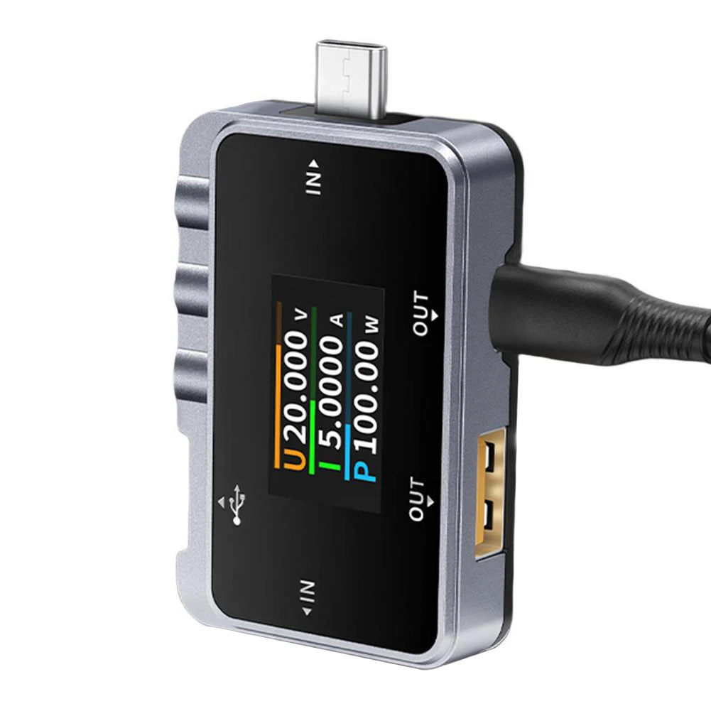 

USB Current Voltage Tester FNAC 28 Digital Voltmeter Amperemeter with Support for DASH Cable and Brightness Adjustment