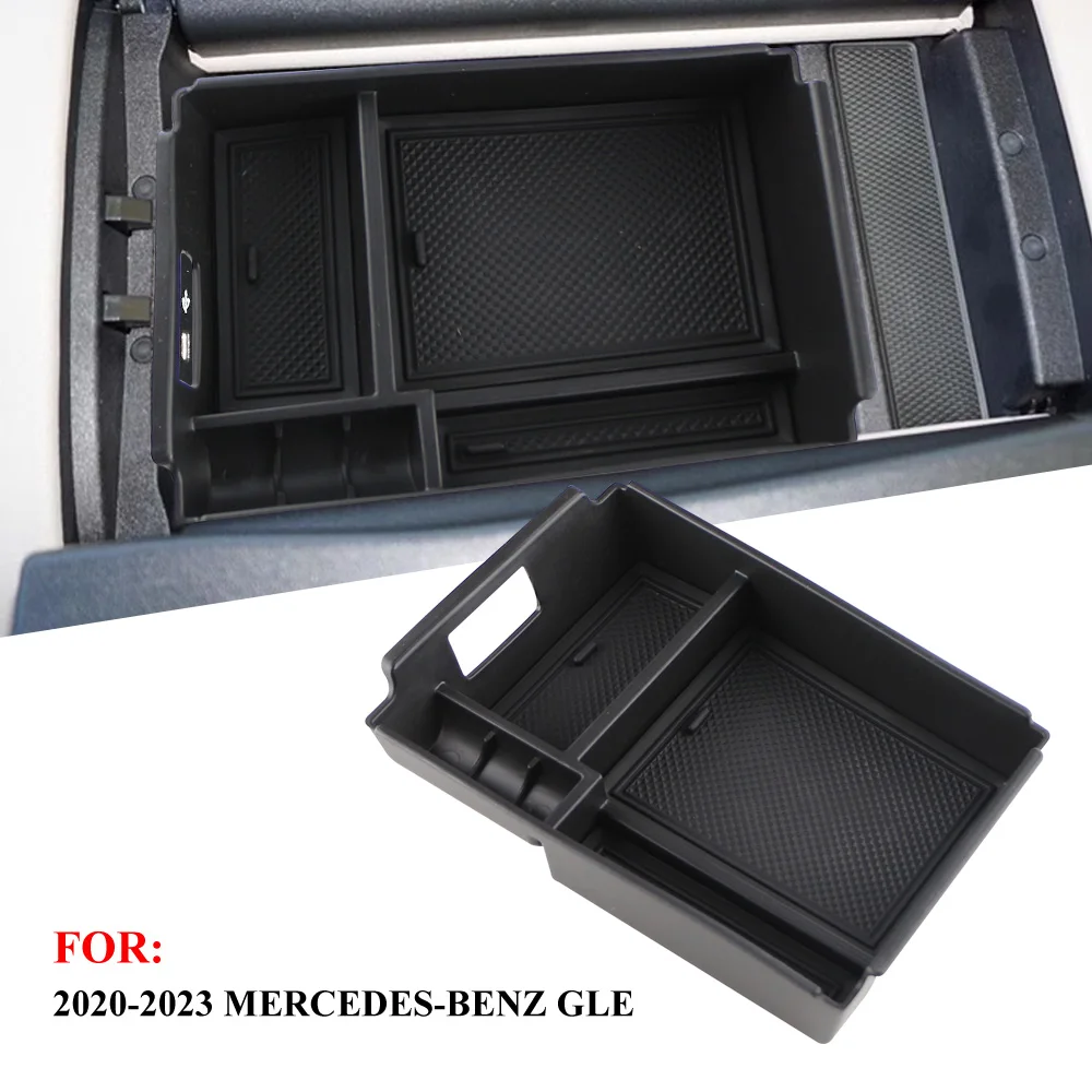 

Car Armrest Storage Box for Mercedes Benz GLE Class W167 V167 350 450 400d 2020-2024 Central Glove Tray Holder Interior Acc.