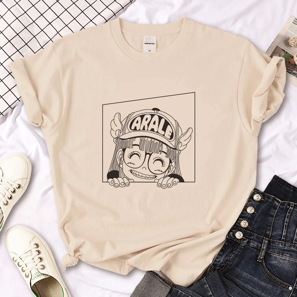 Arale T- shirt Women Designer Japanese Women Tee Girl Designer Harajuku Round Neck Short Sleeved Clothing