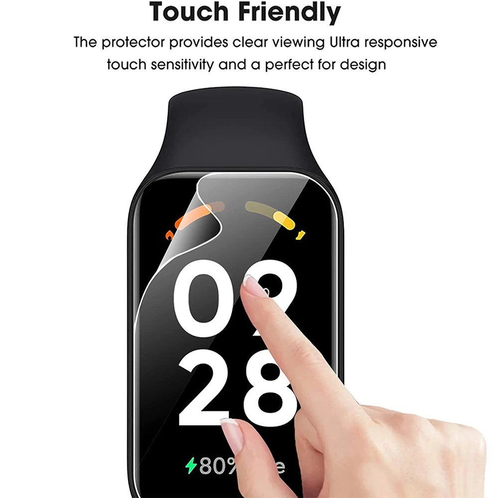 3/6Pcs Watch Protective Film For Redmi Band 2 HD Anti-scratch Hydrogel Film SmartWatch Replacement Screen Protection Accessories