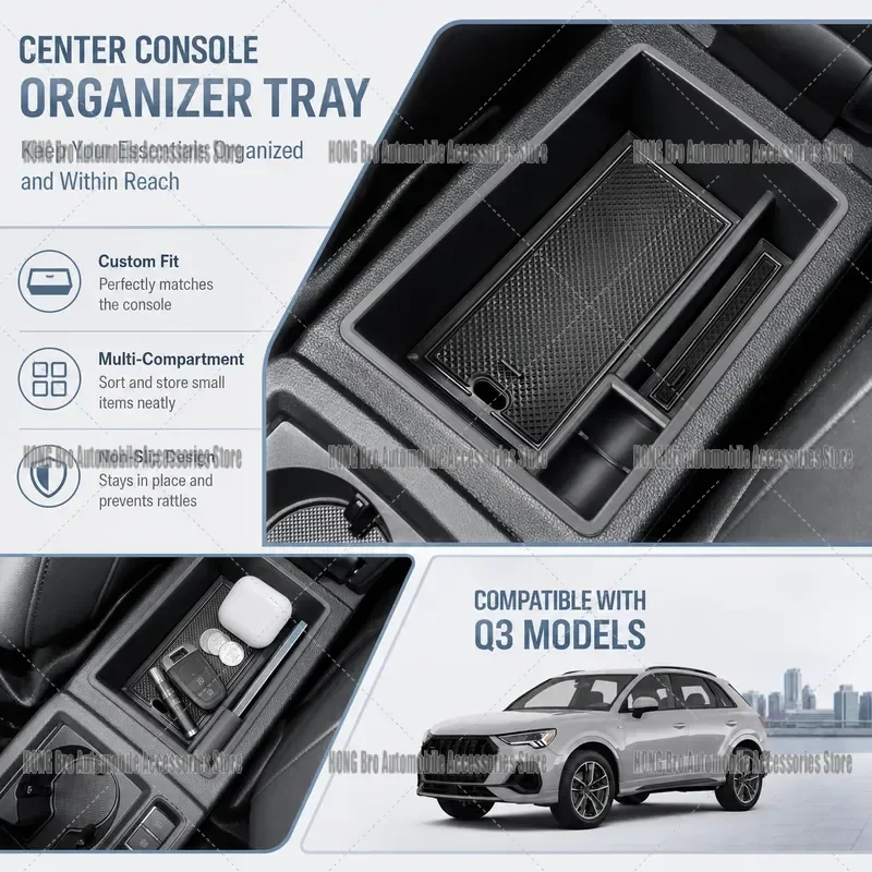 para-audi-q3-f3-2019-2024-caixa-organizadora-para-o-apoio-de-braco-da-consola-central-bandeja-recipiente-acessorios-de-interior-pecas-de-automovel