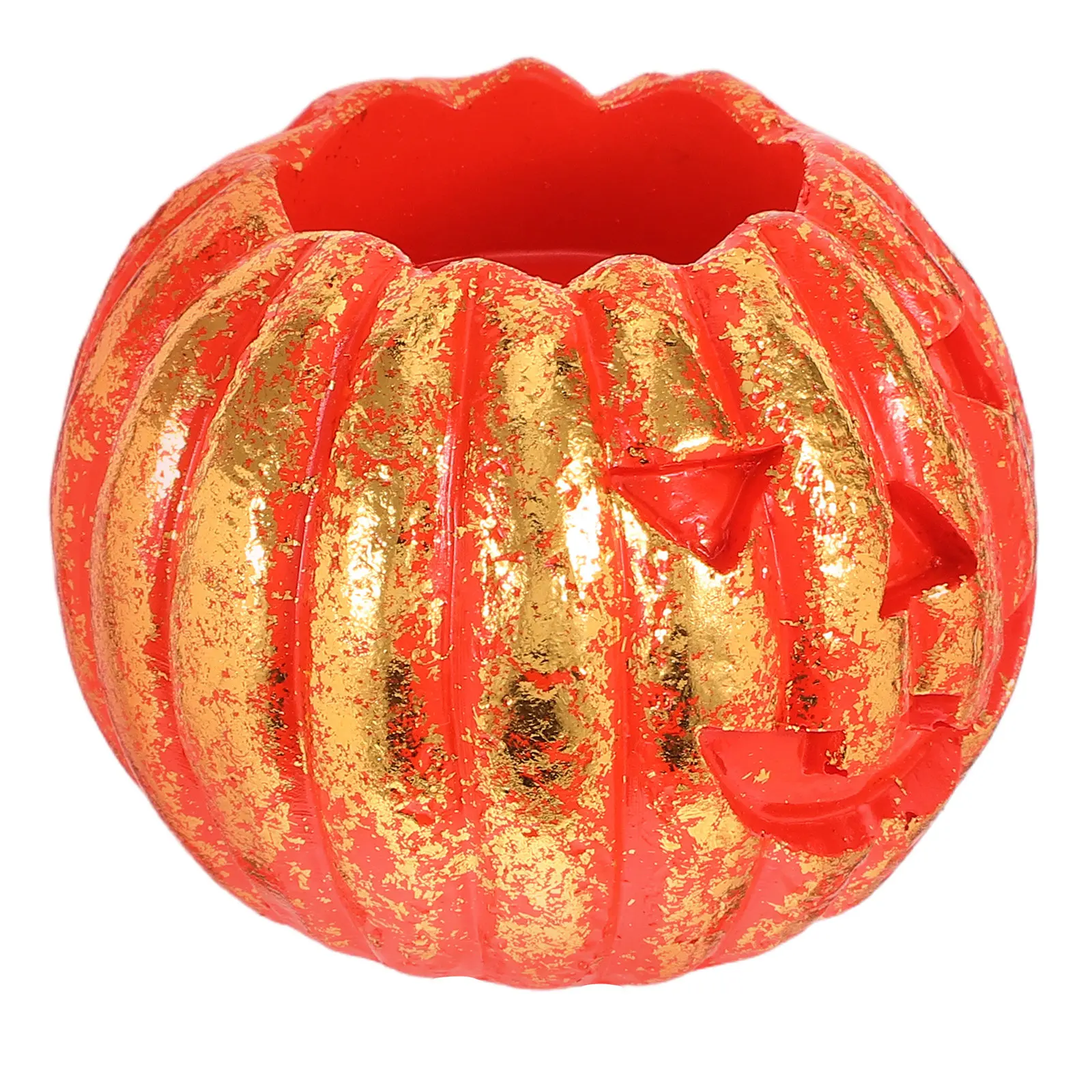 Pumpkin Holder For Tea Light Votive Pillar Taper Candles Farmhouse Vintage Resin Fall Autumn Halloween Decor Table