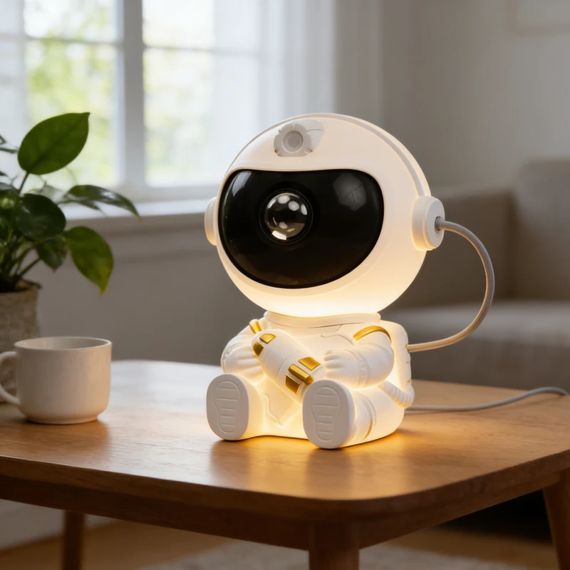 1-個寝室投影ランプ銀河ライトノベルティロケット宇宙飛行士銀河プロジェクター夜の光家の装飾子供のギフト