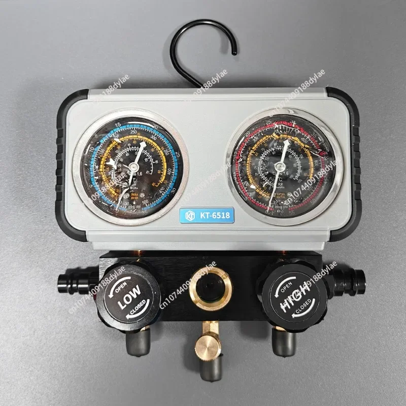 R134a Refrigerant Automobile Fluoride Meter Snow Pressure Meter Refrigerant Double Meter Valve Air Conditioning Vacuum Pump Tool