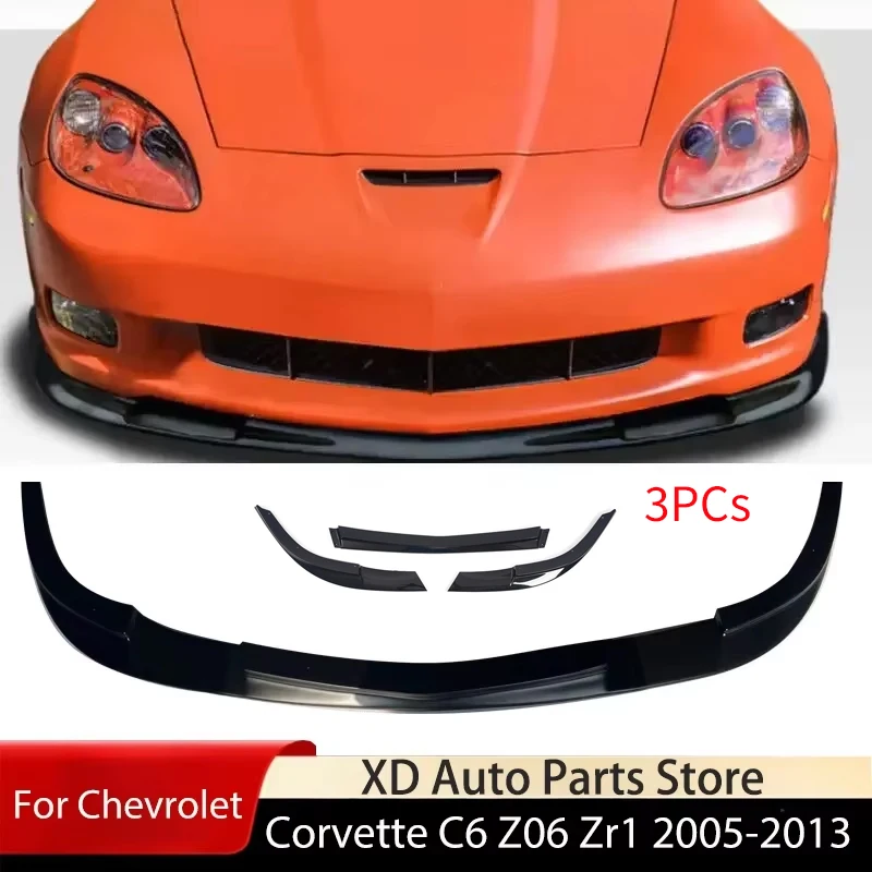 Para Chevrolet Corvette C6 Z06 Zr1 2005-2013 alerón de parachoques delantero hoja de labio divisor inferior Kit de carrocería accesorios Tuning piezas de automóvil