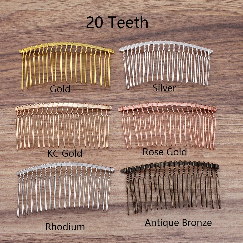10pcs 12/15/20 Teeth Gold Color Hair Comb Hairpin Wedding Hair Accessories Jewelry Making Metal Bridal Hair Combs Craft DIY