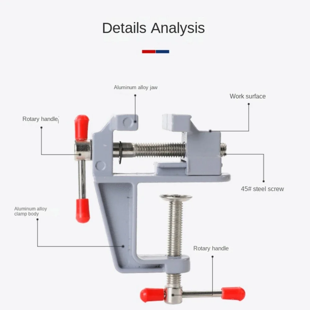 Mini tornillo de banco de aleación de aluminio de 35MM, abrazadera multifuncional para bancos, tornillo de escritorio para manualidades DIY, herramientas de reparación de fijación de moldes