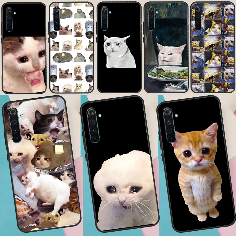 Crying Cat Memes Case For Realme GT Neo 2 GT Master 8i 8 Pro C21For Realme C21Y C25Y C15 C21 C31 C35 Phone Cover