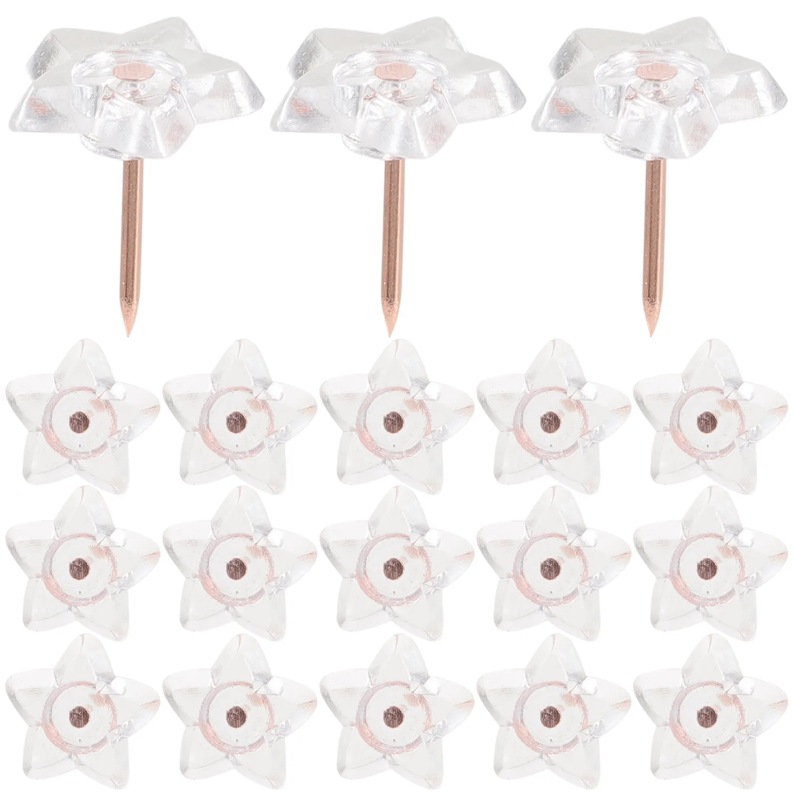 100 قطعة دبابيس ضغط بلاستيكية شفافة على شكل نجمة للوحة الإعلانات شريط الفلين خريطة علامة صور جدار ديكور #6