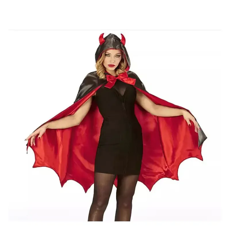 Kostium na Halloween dla dzieci i dorosłych, akcesoria do makijażu, czerwono-czarny kapelusz, wampir