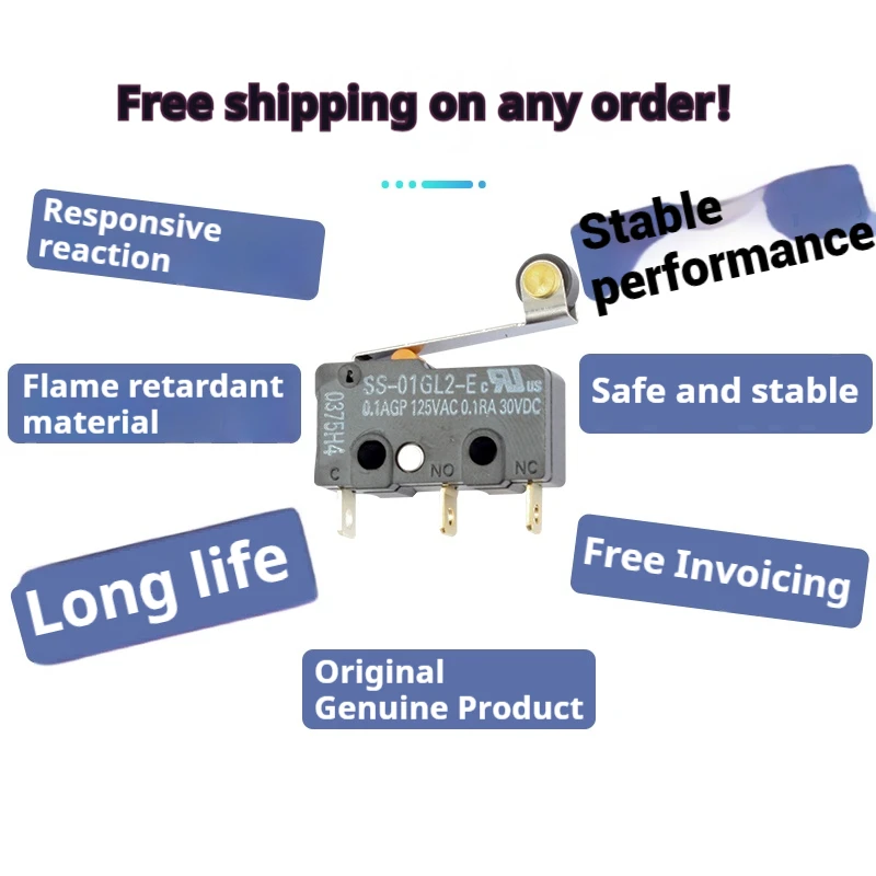 Microinterruptor Omron OMRON Original SS-01GL/2-E límite de viaje 0.1A, tacto ligeramente 3 pines 0.08N