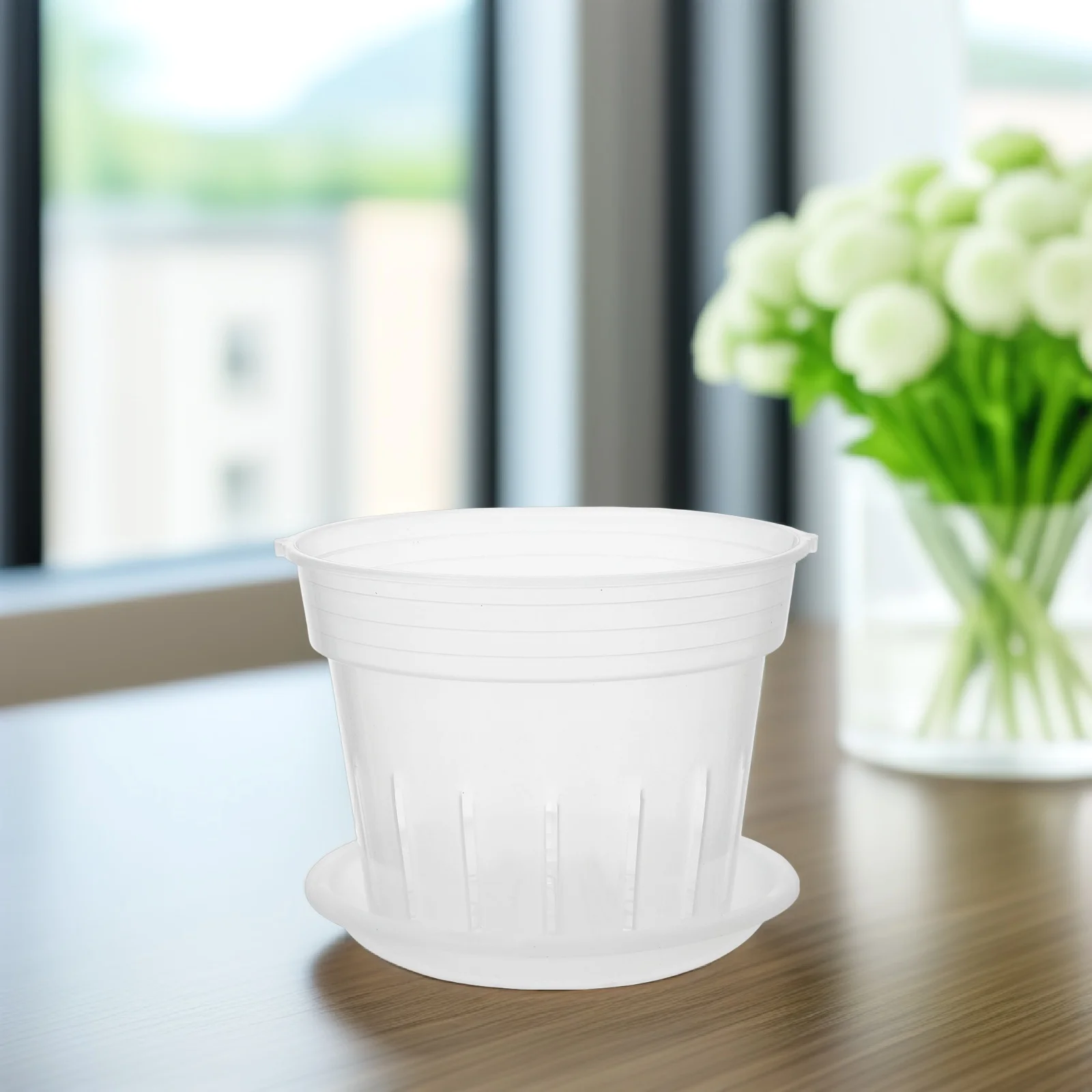 

Phalaenopsis Flower Pot Transparent Plastic Nursery Pots Orchid Planter Indoor Plant Cups Balcony Office Coffee Shop Gardening