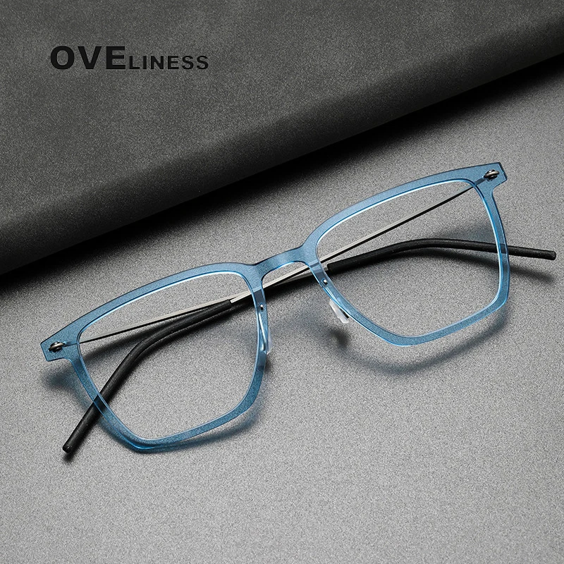 

2026 Vintage Acetate Titanium Glasses Frame Men Square Eyeglasses Women Brand Design Eyewear Frame Ultralight spectacles
