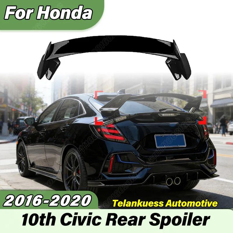 

Для Honda Civic 10-го поколения 2016-2020 годов выпуска, задний спойлер в стиле Type-R, спортивное гоночное GT-крыло, комплект обвеса для автомобиля FK7