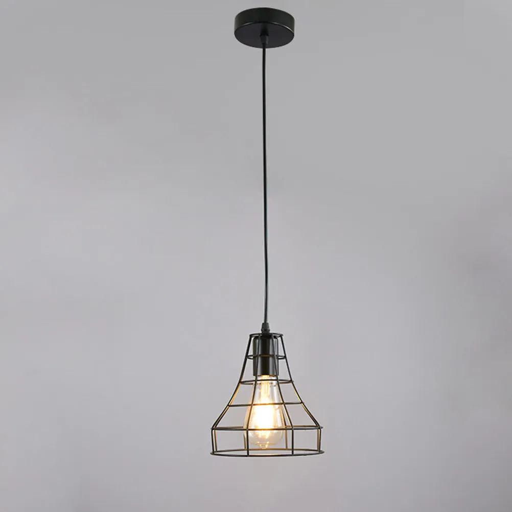 

Vintage Iron Pendant Lamp Single Head Cage Light Industrial Style Creative Country Retro Chandelier for Kitchen Living Room