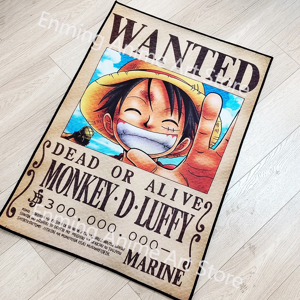 Irregular Rugs Anime One Piece  Wanted Luffy Customize Cartoon Rug Handmade Carpet Area Rug for Home Decor